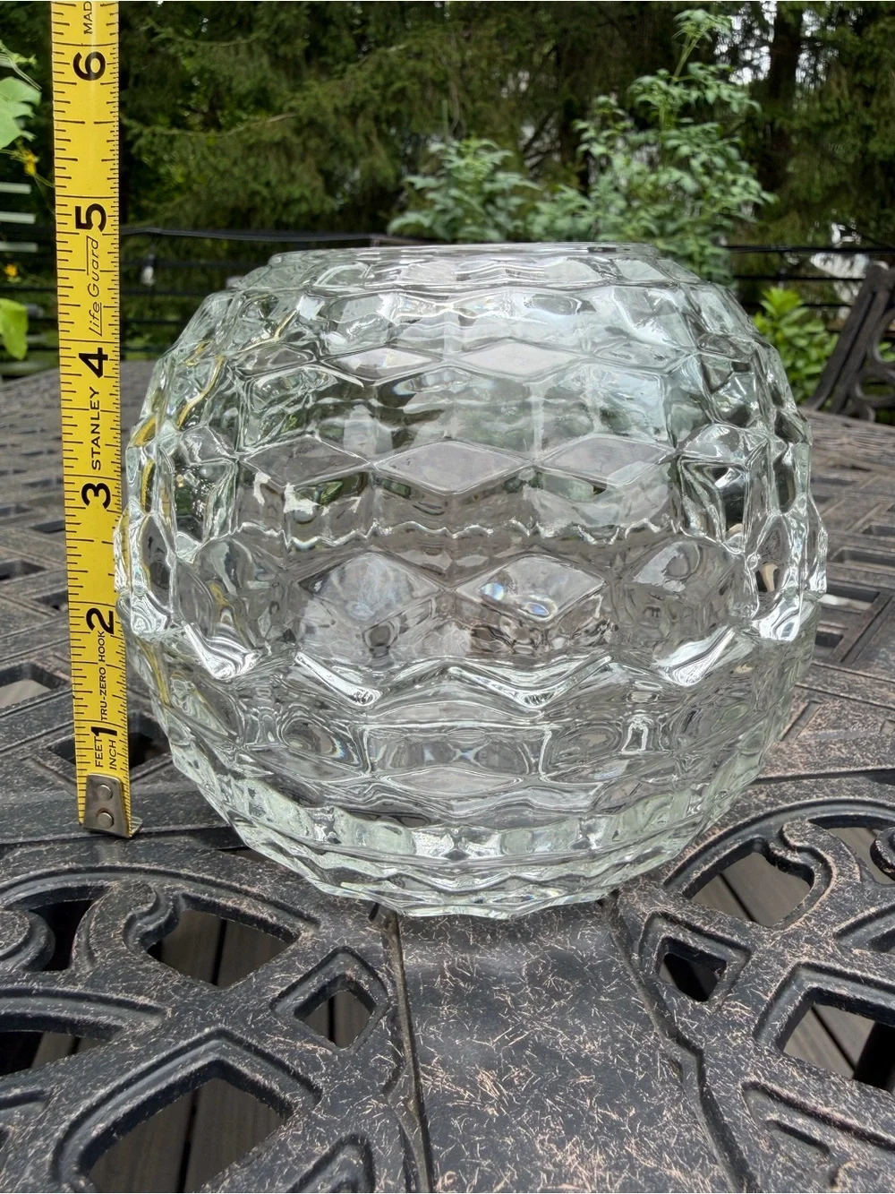 Vtg Fostoria American Cubist Clear Glass Fairy Lamp Candle Votive Holder 5